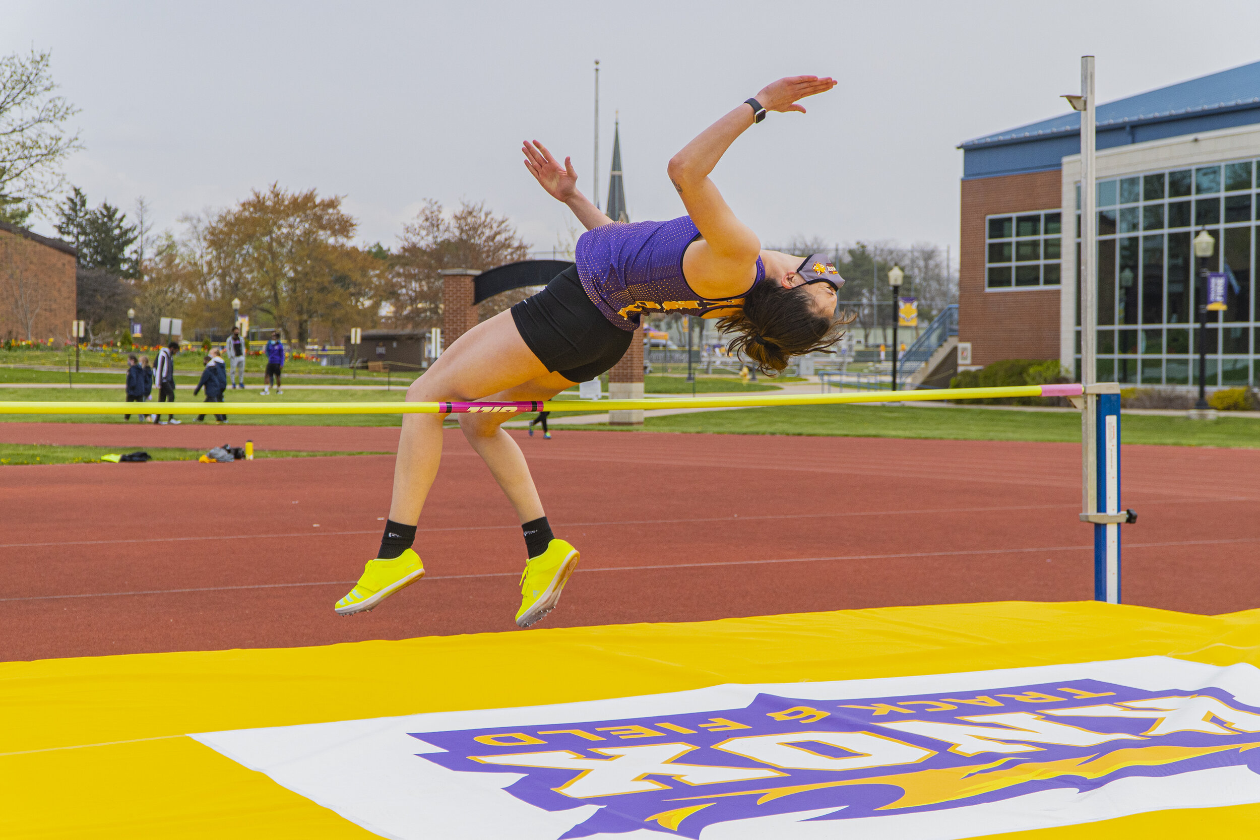 Sophomore Kristin Herndon competing in the high jump event. (Rob Nguyen/TKS)