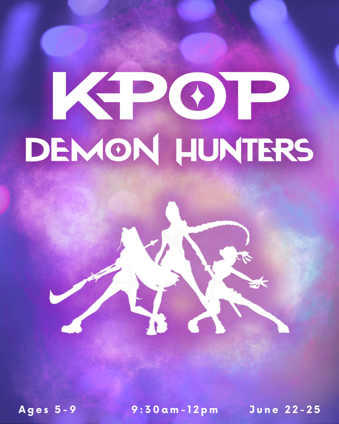 Who’s your favorite? Rumi? Mira? Zoey? All K Pop Demon Hunter fans will have a blast dancing to Huntr/x and Saja Boys. We’ll show you how it’s done with golden games and crafts. Dancers will be served a light snack and should bring a water bottle. Da