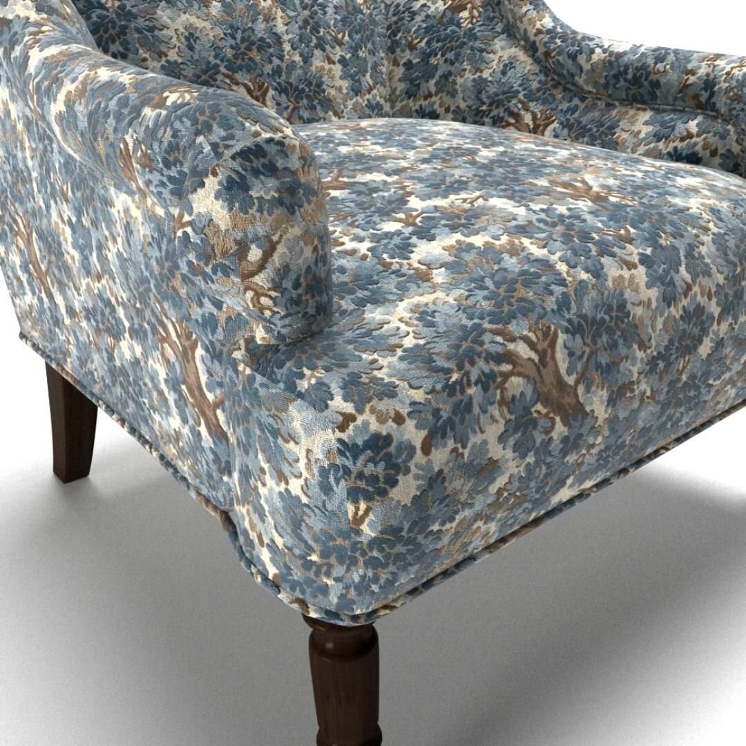 I just love this chair!  And with this amazing Cowtan &amp; Tout cut velvet shown on it, you can really get a good understanding about how it will look in real life.
Sketchup modeling and VRay rendering for the WIN! 

#sketchup #sketchup3d #sketchupm