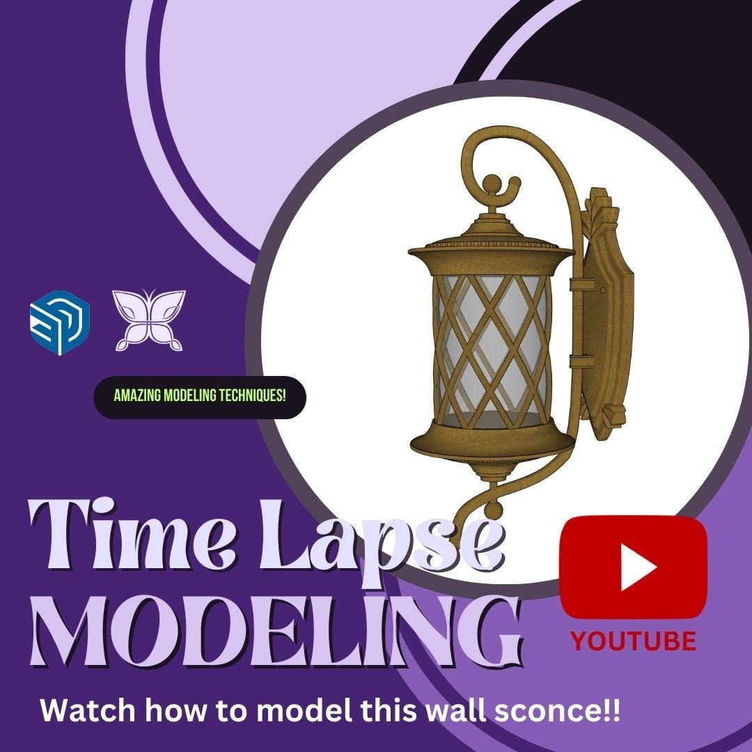 Watch this time-lapse video of me modeling the Claxy Wall Sconce.  Actual Modeling time 38 minutes.
Extensions used in this video:
SketchPlus
Bevel
FredoScale
FresoSpline
Joint Push-Pull
SketchUV 
Pipe Along Path
#sketchup #sketchup3d #sketchupmodel 