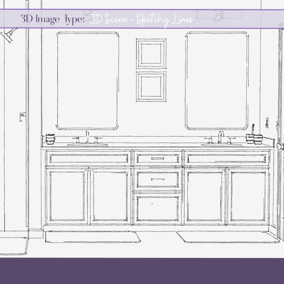 SKETCHY LINES - 3D Model rendered to look like a sketchy line drawing  