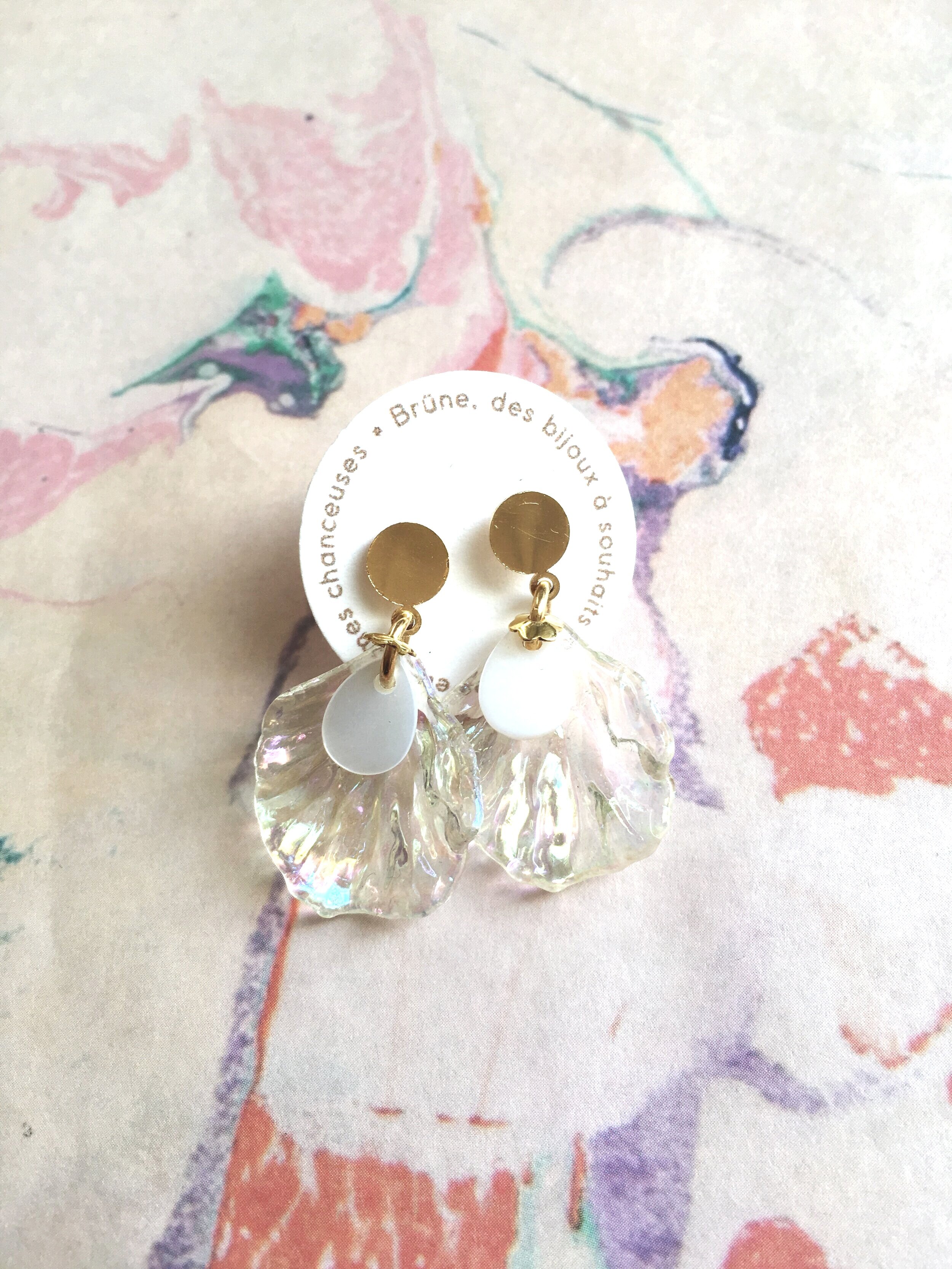 Boucles d'oreilles Nuage Iridescent