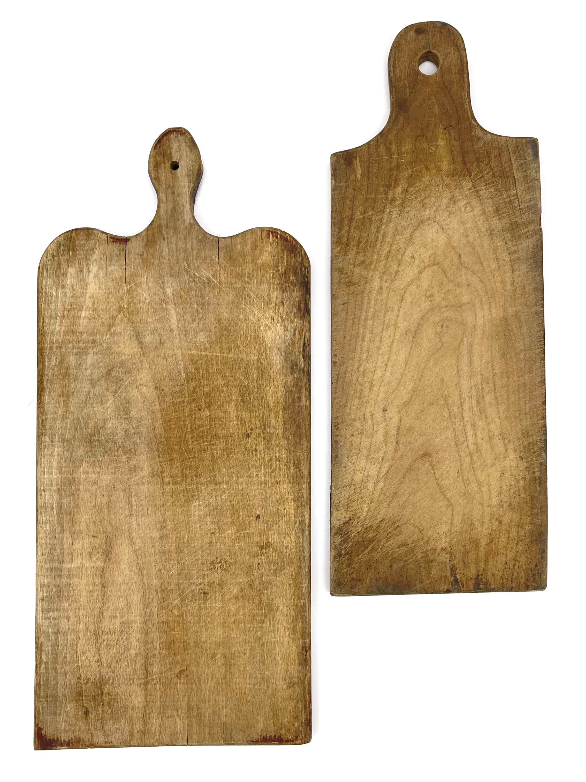 Antique worn cutting boards with handles 3 — Plate & Patina