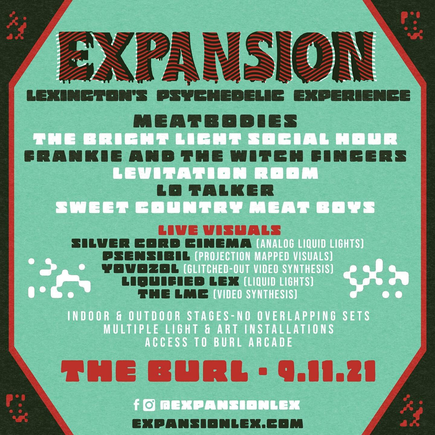 Shhhhheeeeeeiiittt!
Join us for year 3 of @expansionlex - Lexington&rsquo;s Psychedelic Experience 
on 9/11/21 @theburlky ! We&rsquo;ll share the stage with some of bonafide shred doggies from across the country to celebrate psych rock and experiment