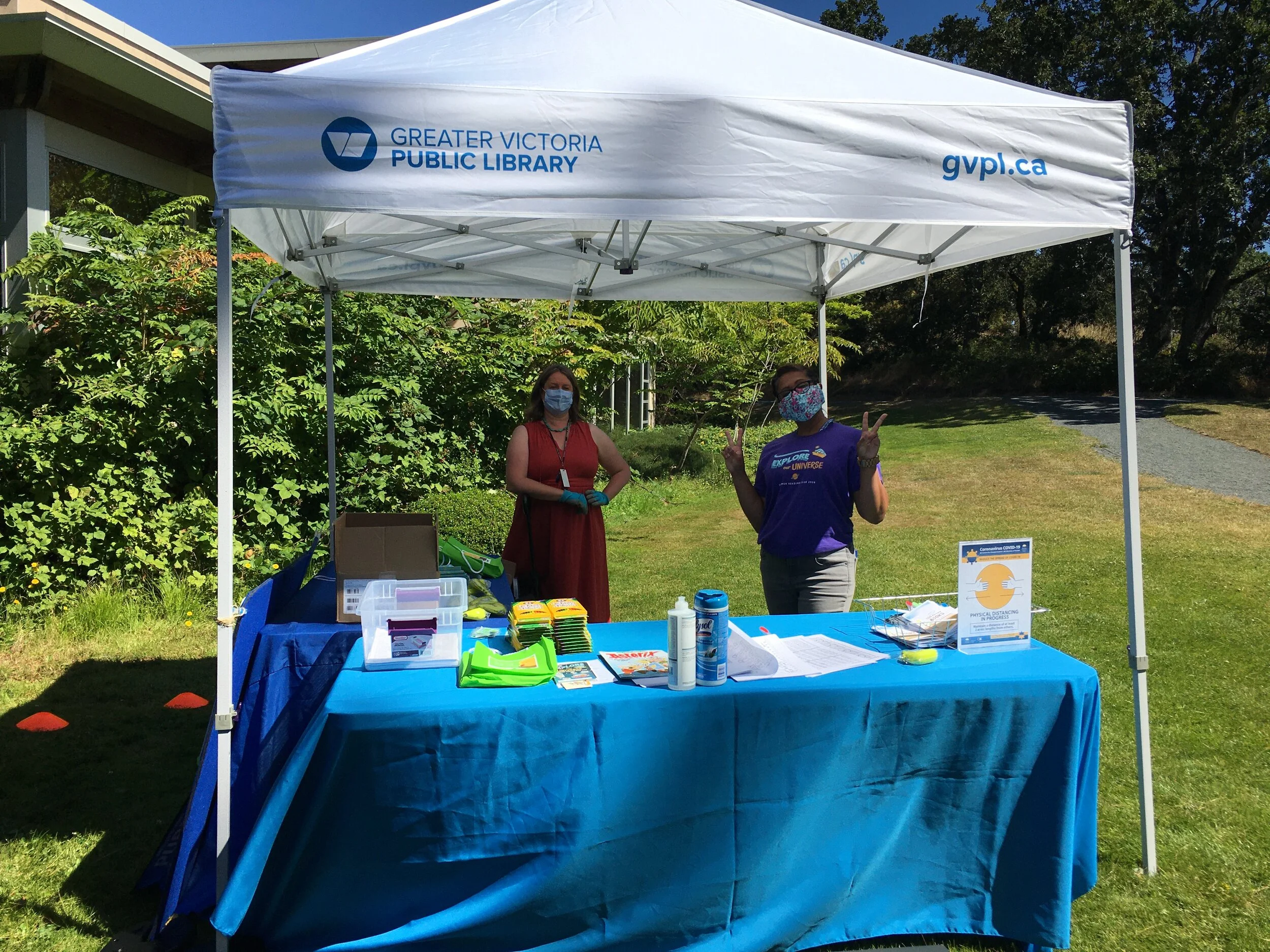 Juan de Fuca Branch - Grab and Go table reopening.JPG