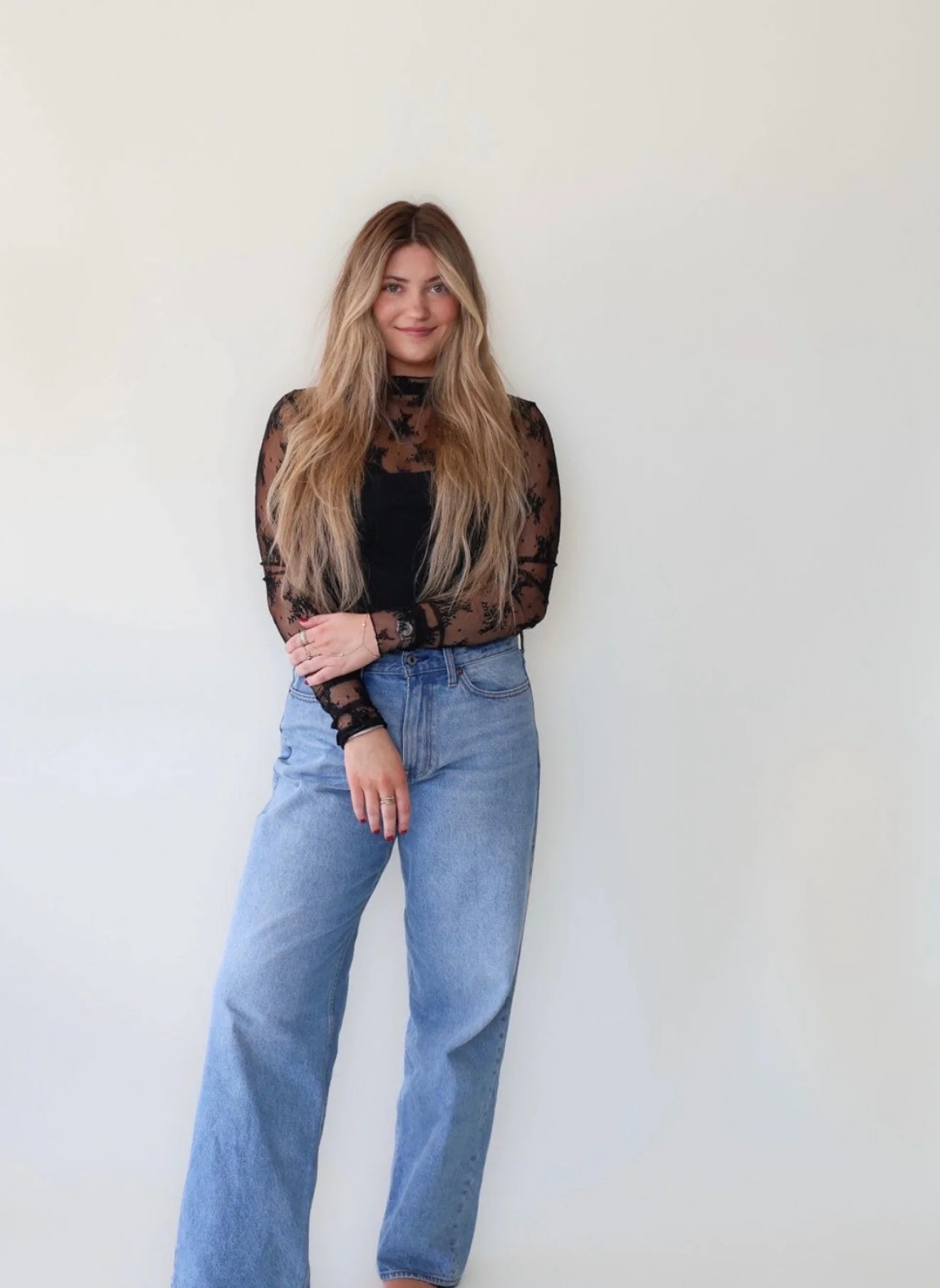 blonde lived in hand tied Mane Luxe Hair extensions