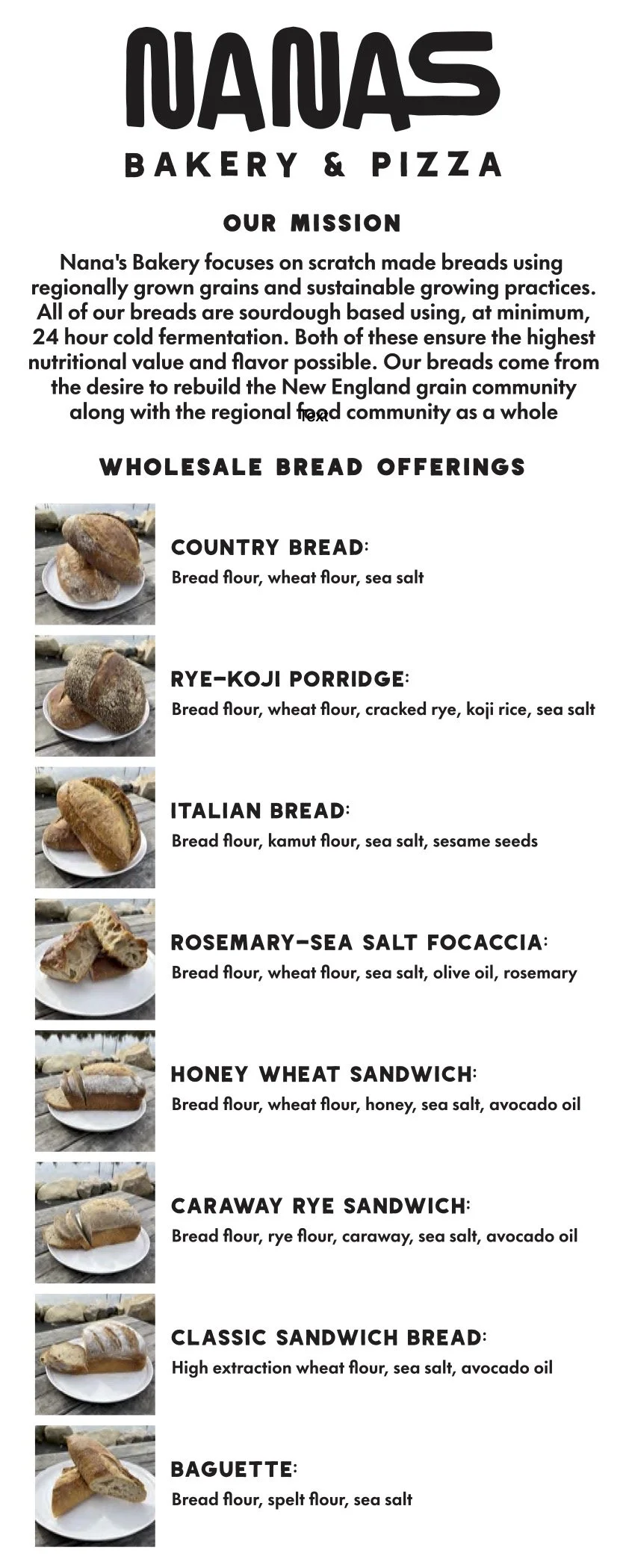 Menus — Nana's Mystic