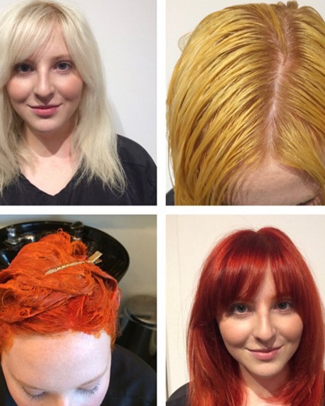 Before, during, after. 🔥 🔥
#redhair #hairbeforeandafter  #blondetored #hair