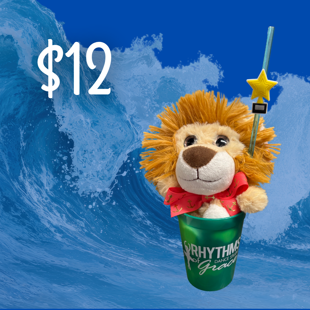 Color Changing Cup with Plush Lion and Movie Star Straw