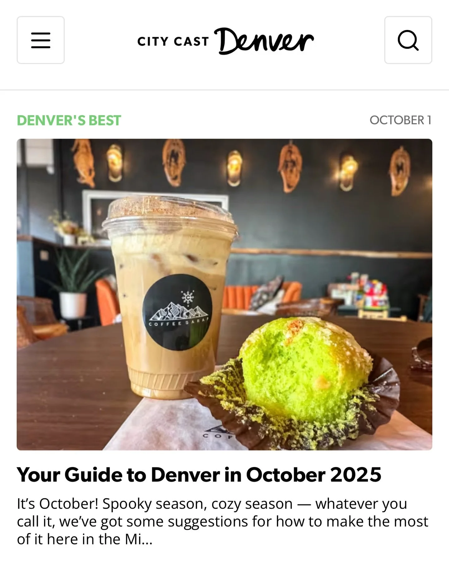 If you haven’t tuned in to City Cast Denver or subscribed to their daily email, it’s a can’t-miss for staying plugged into what’s happening around town. 🎧
A couple of recent favorites: “Your Guide to Denver in October