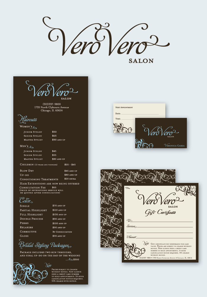 VERO VERO SALON (logo and collateral)