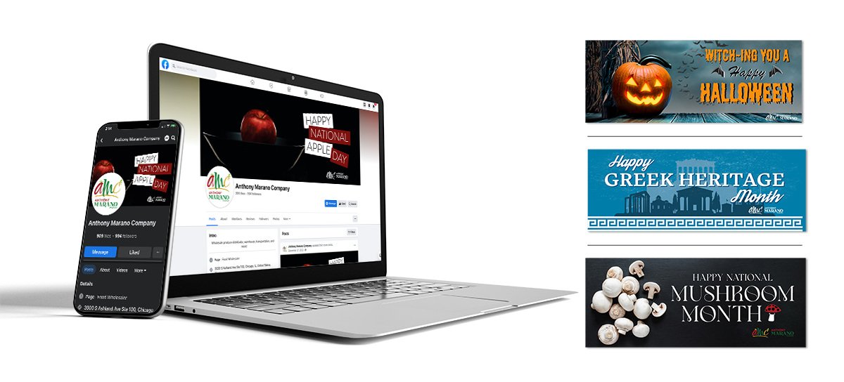 Monthly social media designs for Facebook, Instagram and Linkedin.