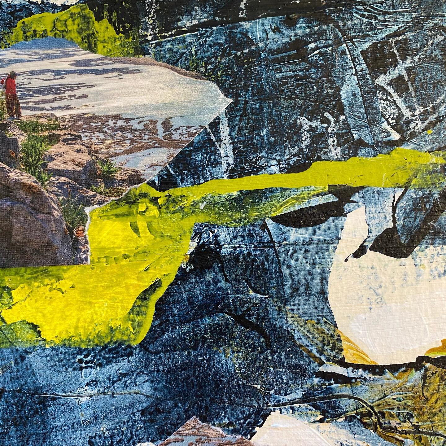 &ldquo;Watching the Tide Roll Away&rdquo;  acrylic &amp; collage on  watercolor paper 
7.5 &ldquo;x 8&rdquo;  #collageart #art2lifeacademy #findingtheway #artcollection#artthegallery #artforsalebyartist #affordableart #visionaryart #artistsoninstagra