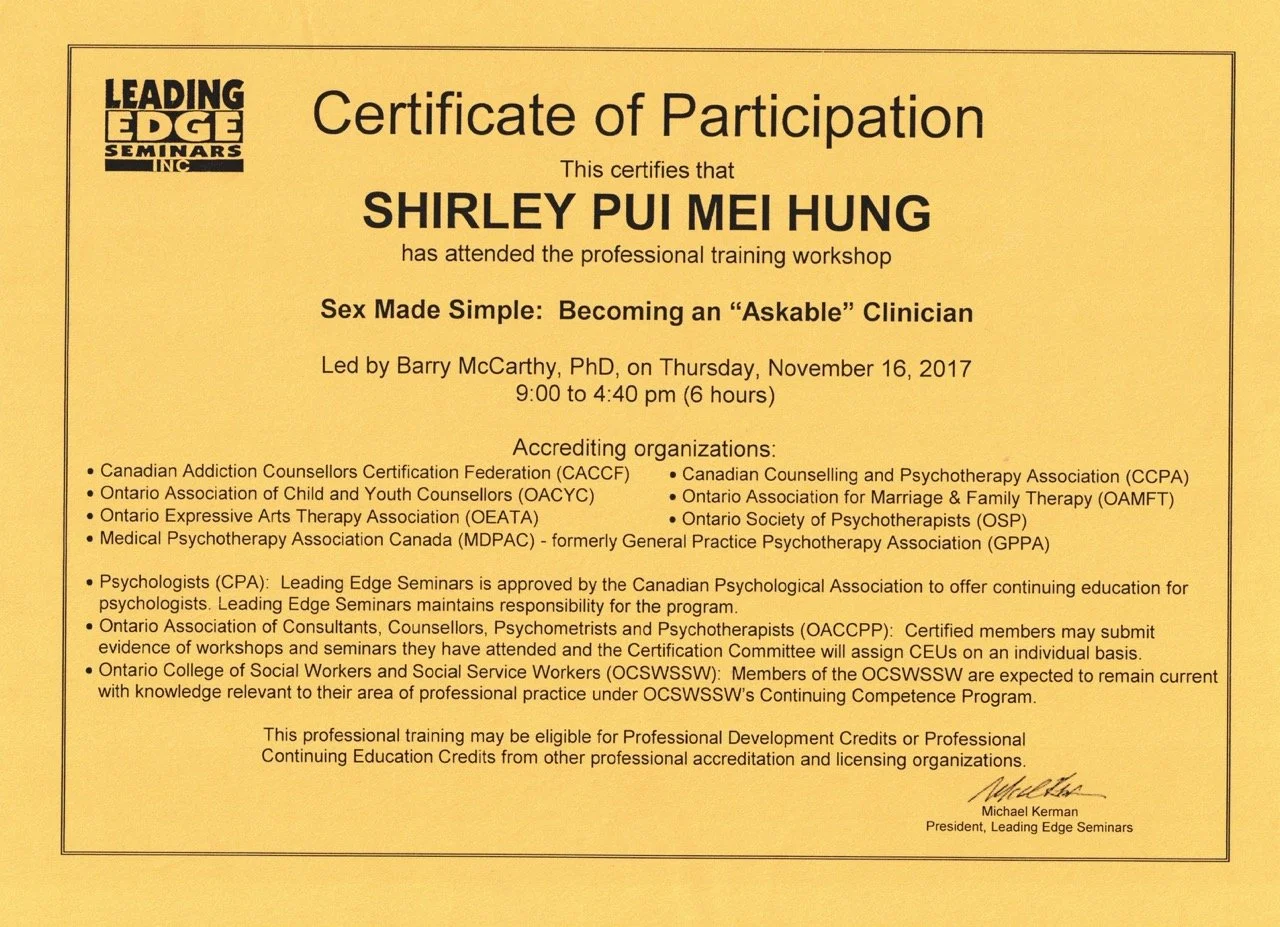 Shirley Hung - Sex Made Simple - Becoming an Askable Clinician - Leading Edge Seminars - November 2017