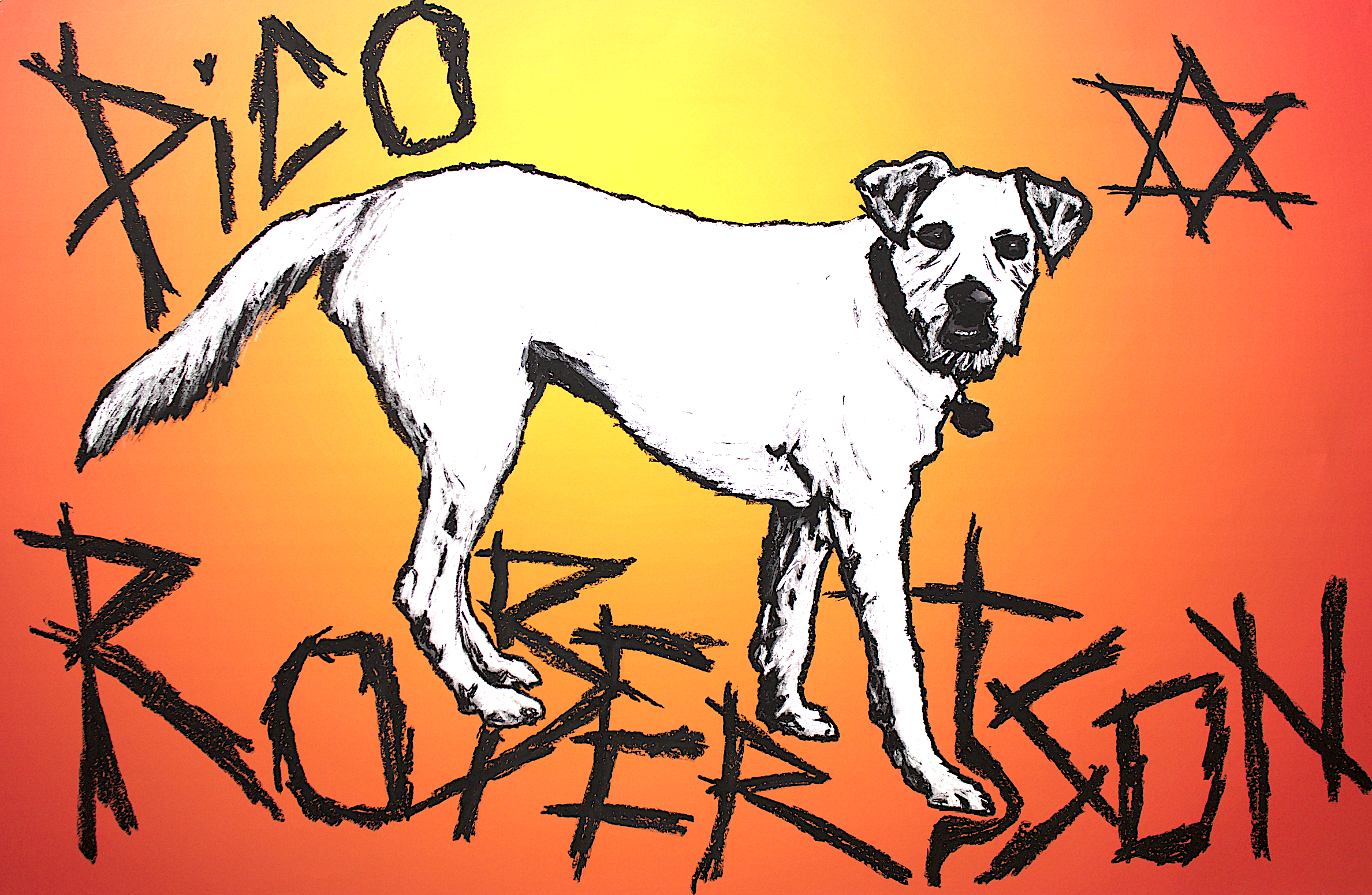 'pico robertson.' commission. 31 x 46. oil pastel // epoxy resin. 