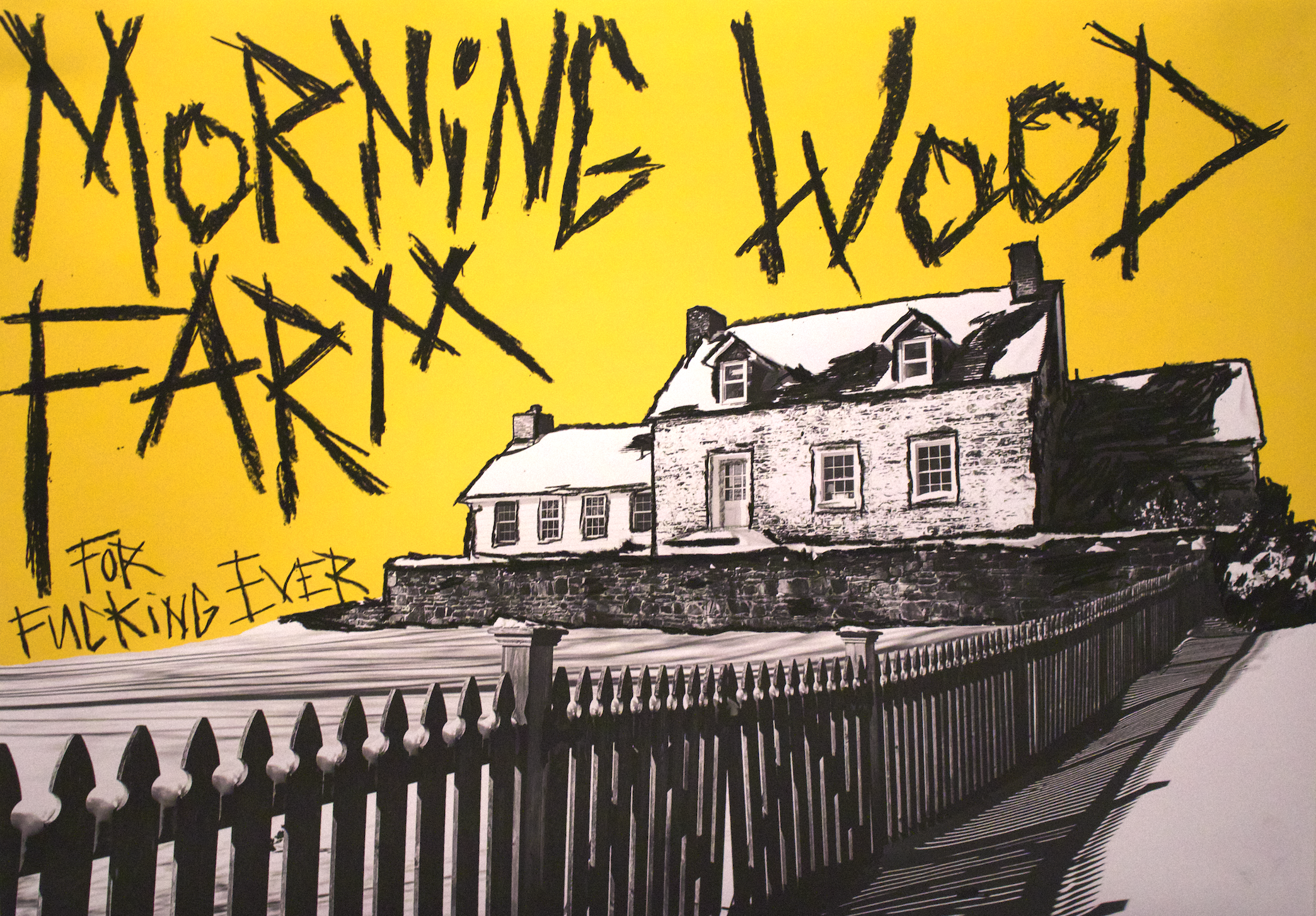 'morning wood farm'. 24 x 36.  oil pastel // epoxy resin.