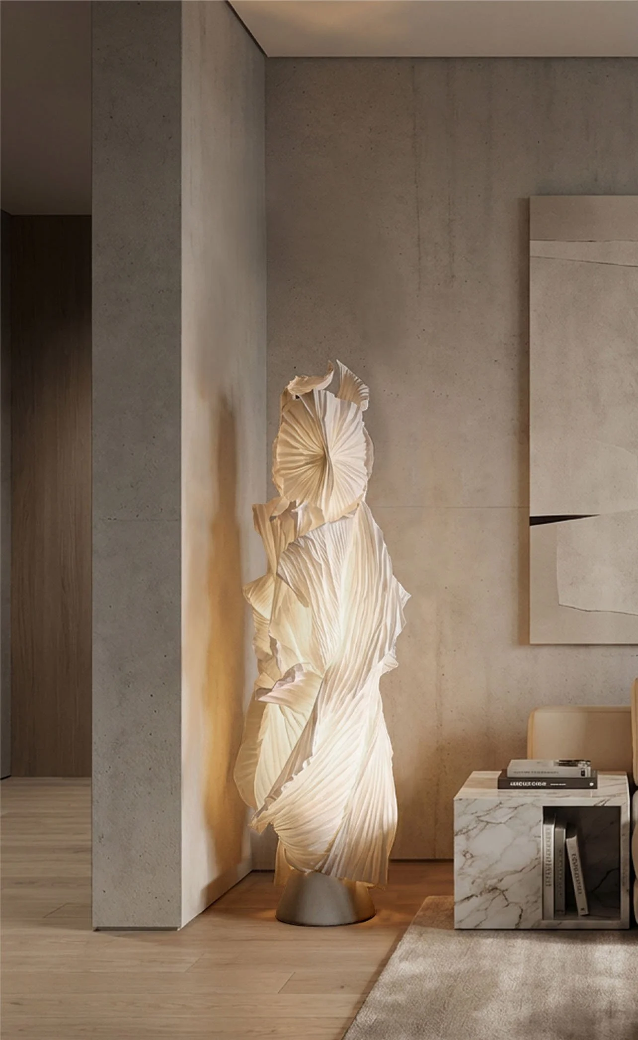 Seraphim 2025  cotton canvas, sculpting medium, petticoat fabric 61%22x18%22x18%22 02.jpg