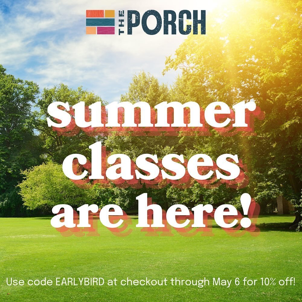 I&rsquo;m teaching two classes this summer with @porchtn! Details in slides &amp; in stories! Use code EARLYBIRD for 10% off through May 6! And writer pals: my friend @theblondemule is teaching her social media for writers class &mdash; don&rsquo;t m