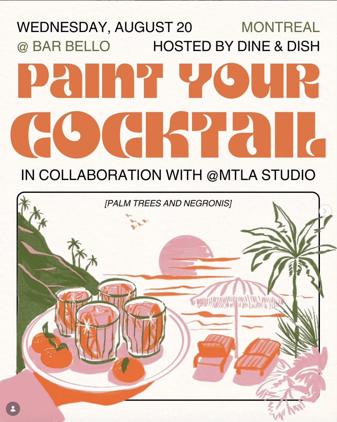 Paint Your Cocktail Palm Trees & Negronis