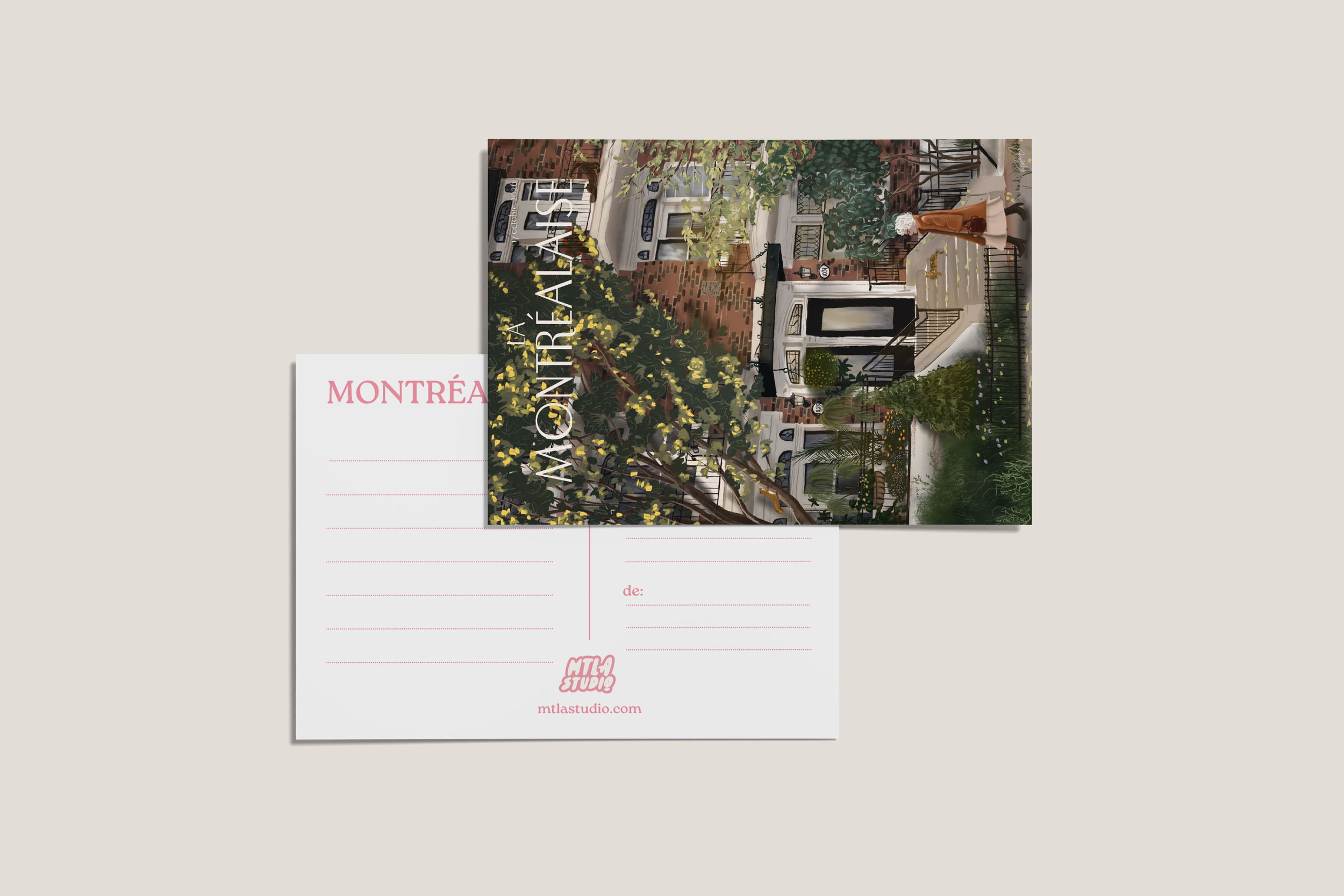 Postcard-Promenade-Sur-St-Joseph-La-Montrealaise-Montreal-Autumn-Fall-Nature-Architecture-Typical-Facade.png