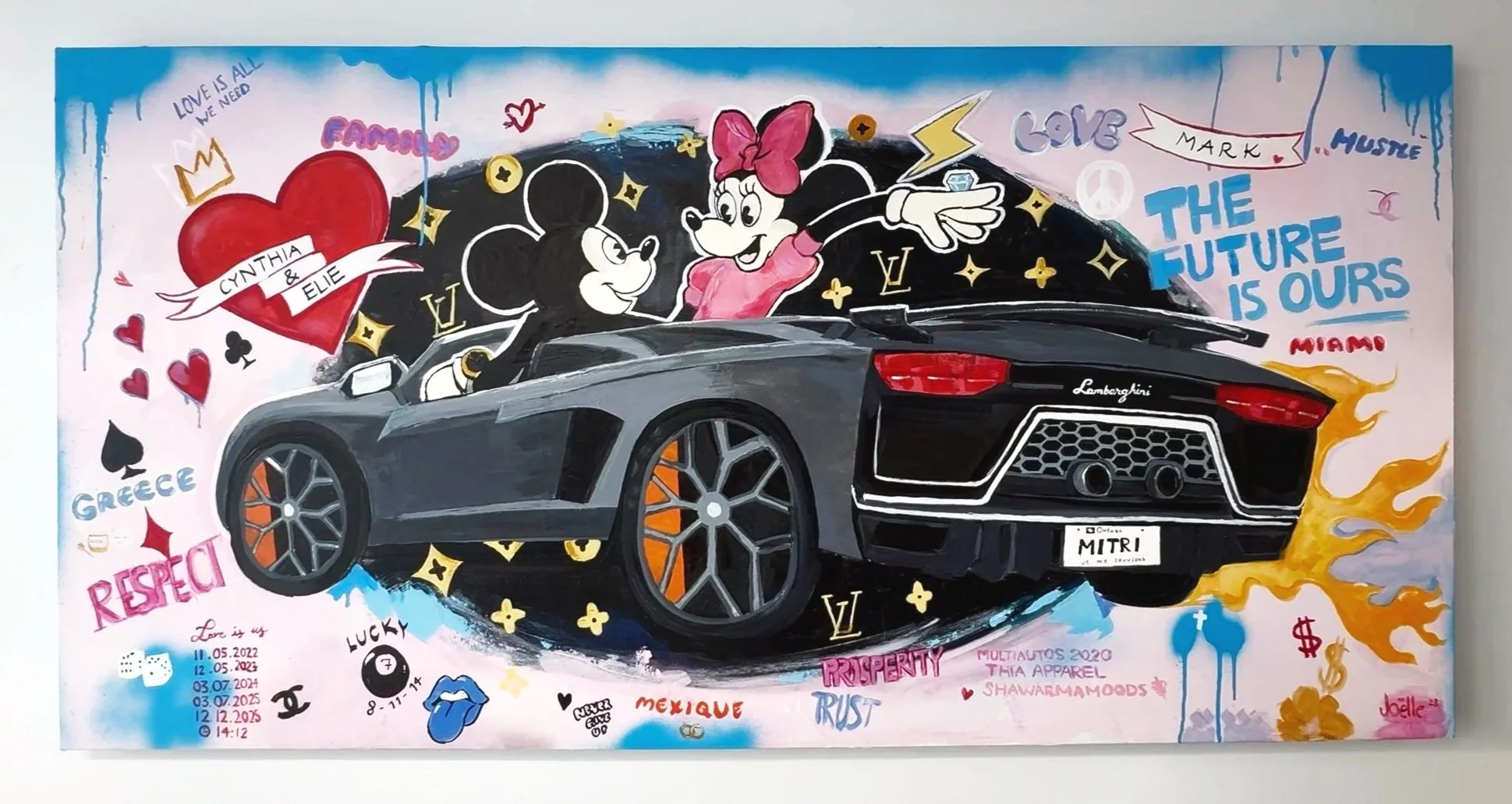 Large custom acrylic canvas painting. Couple memories, wedding anniversary gift. Home decor ideas, wall art ideas. Custom paintings.