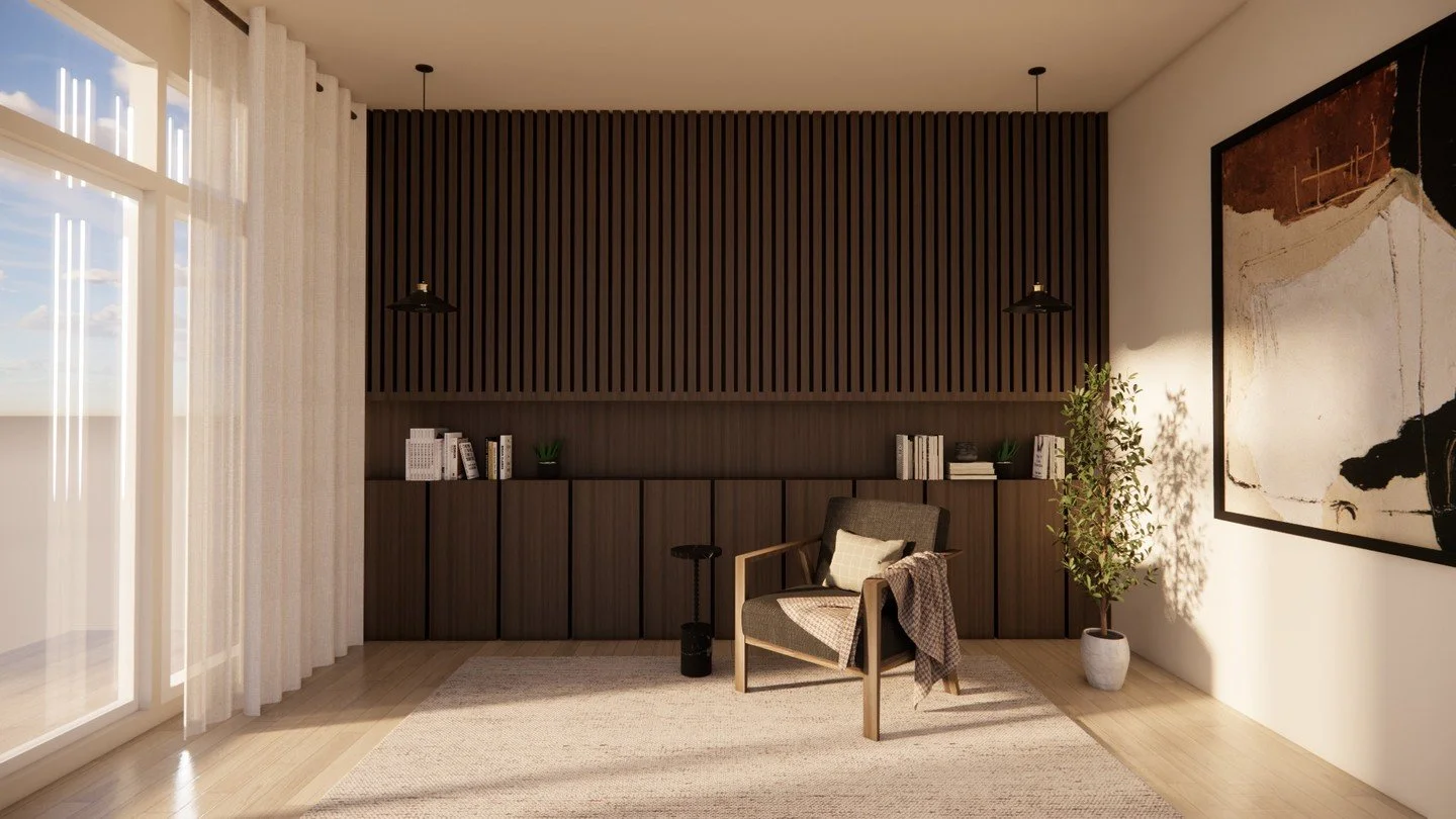 One reading room, five different moods. 

Most people overlook lighting, but we love to use it as a tool to enhance our designs. With each variation, the same space feels completely new.

By simply changing the lighting, the same space takes on entir