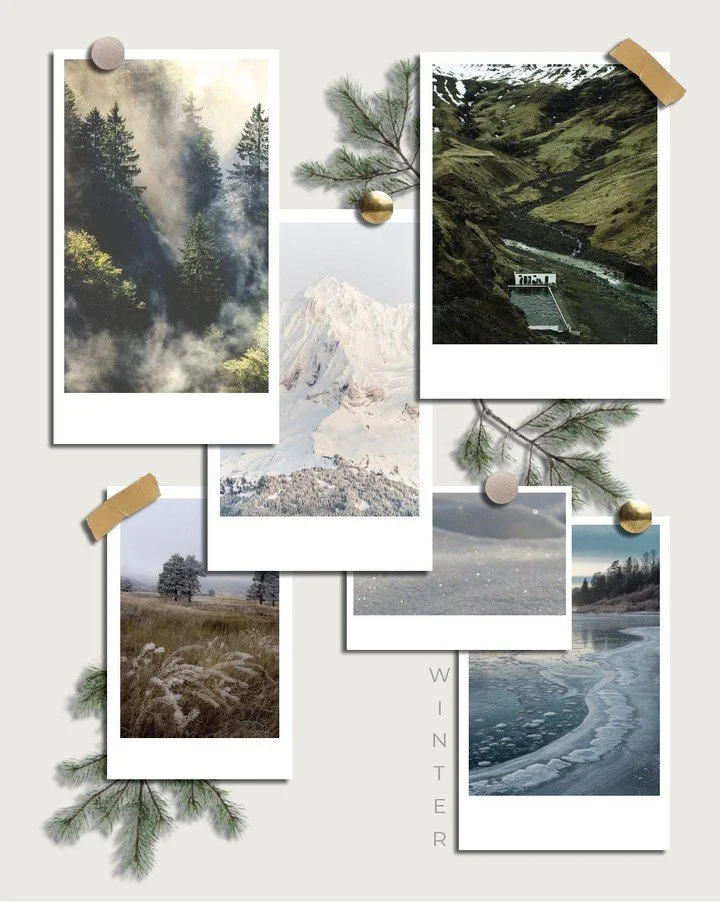 WINTER LANDSCAPES, TRANSLATED | Snowy whites, deep greens, and blue horizons become the foundation for this material study.❄️

Pulled directly from seasonal landscapes, these surfaces translate natural color, depth, and texture into interior form. So