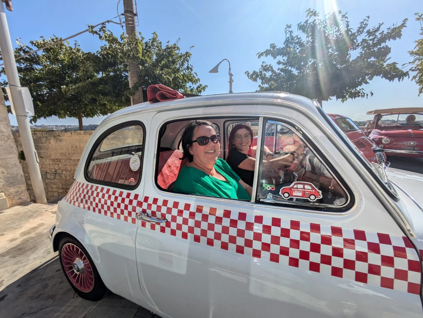 Vicki speeding off in a fiat - modica.jpg