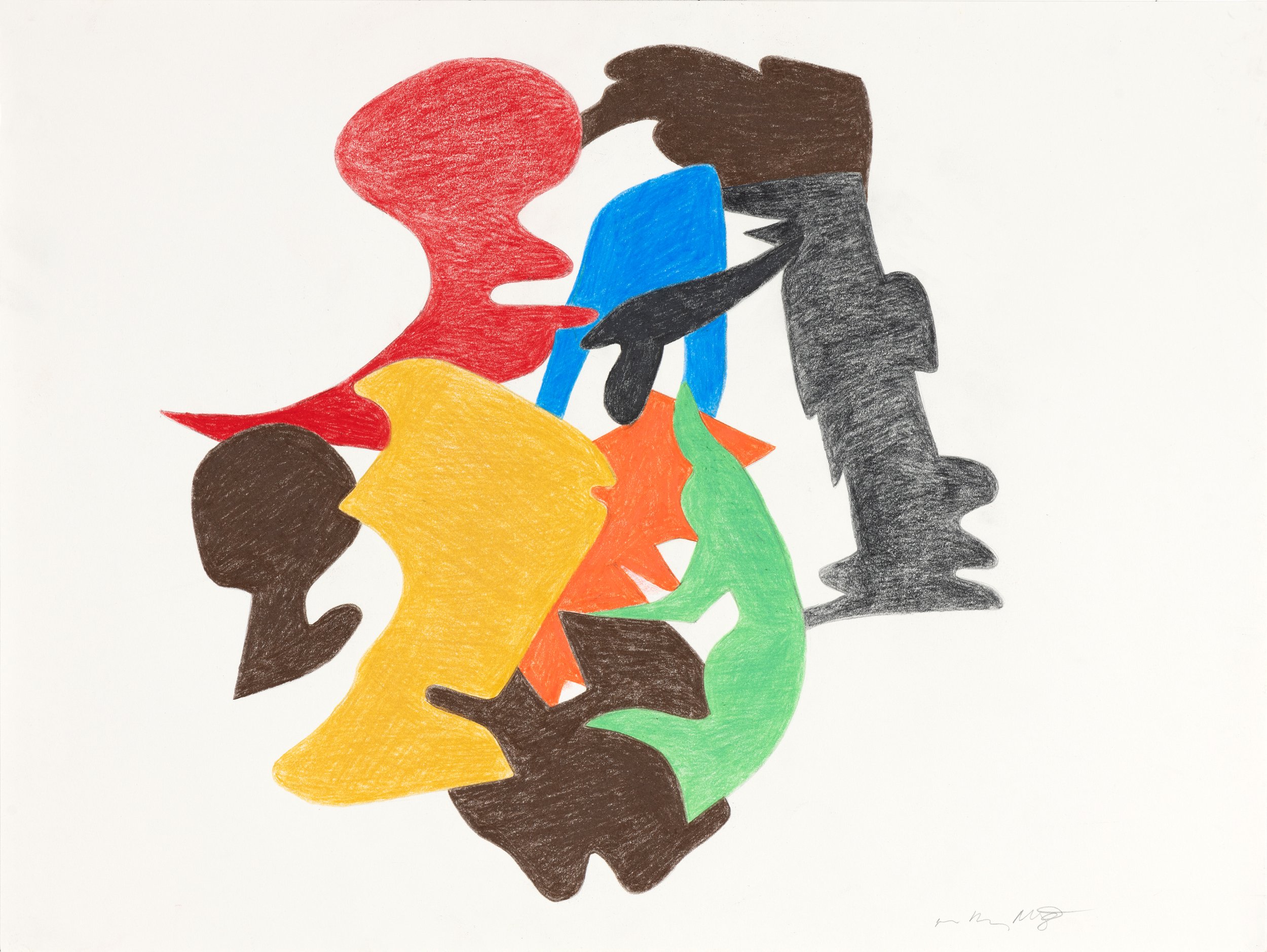 Struggle, 2019, colored pencil on paper, 18" x 24"
