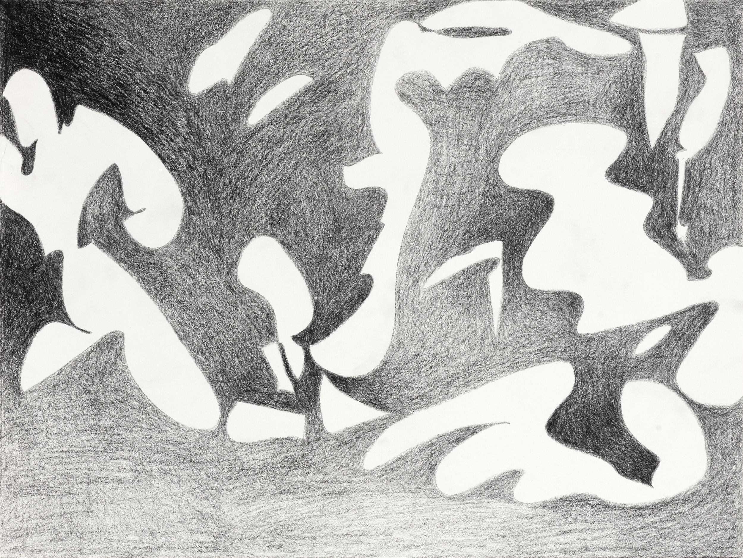 Superhero, 2019, graphite on paper, 18" x 24"