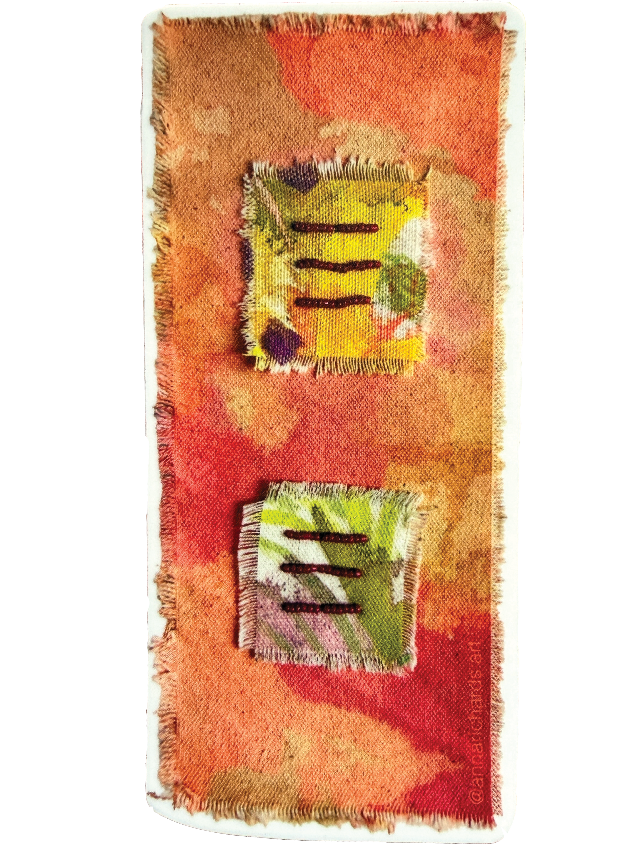 Abstract Textile Art Sticker – Pink Aesthetic Vinyl Sticker (4 × 2 in)