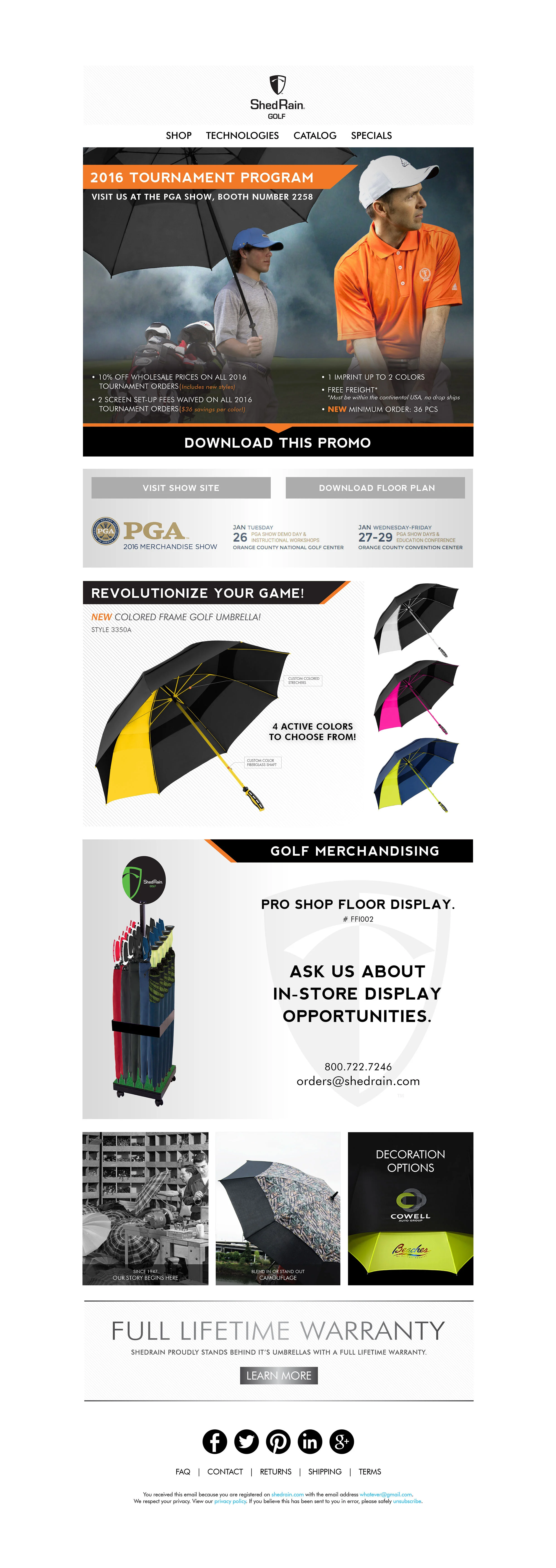 corporate golf promo email