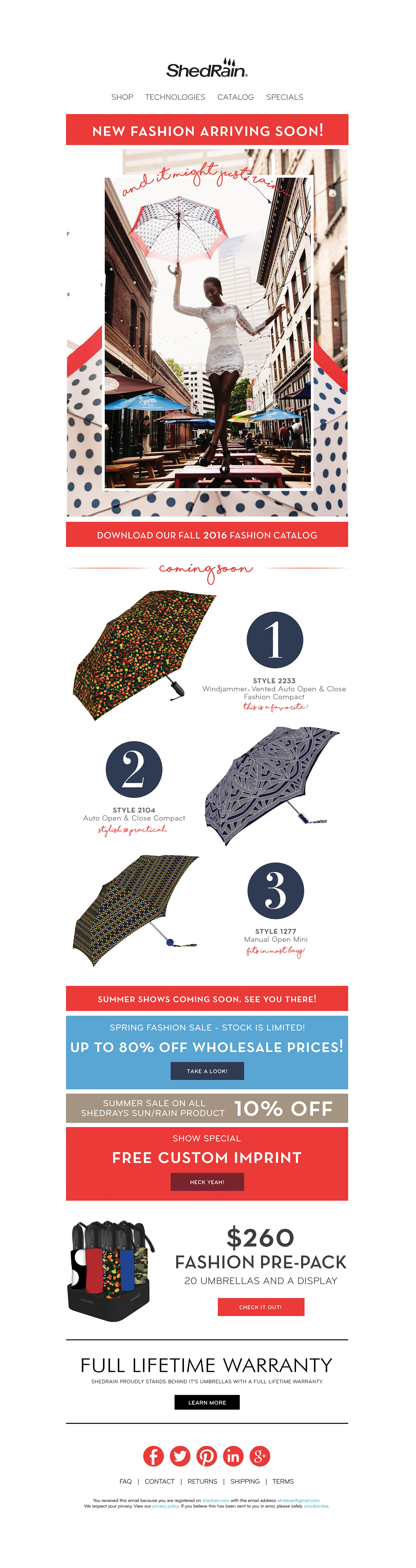 seasonal fashion umbrella email