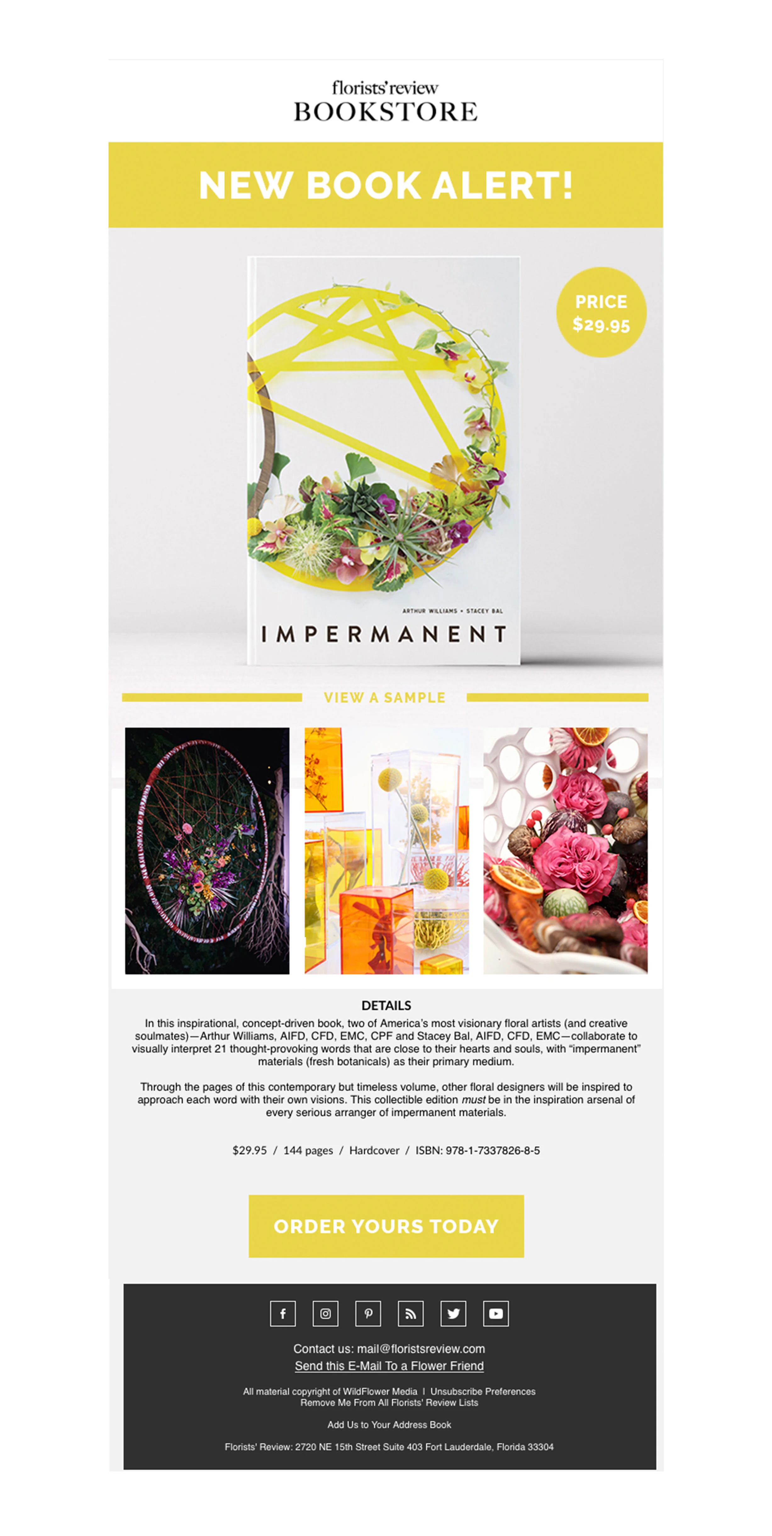Florists' Review bookstore email for a new title