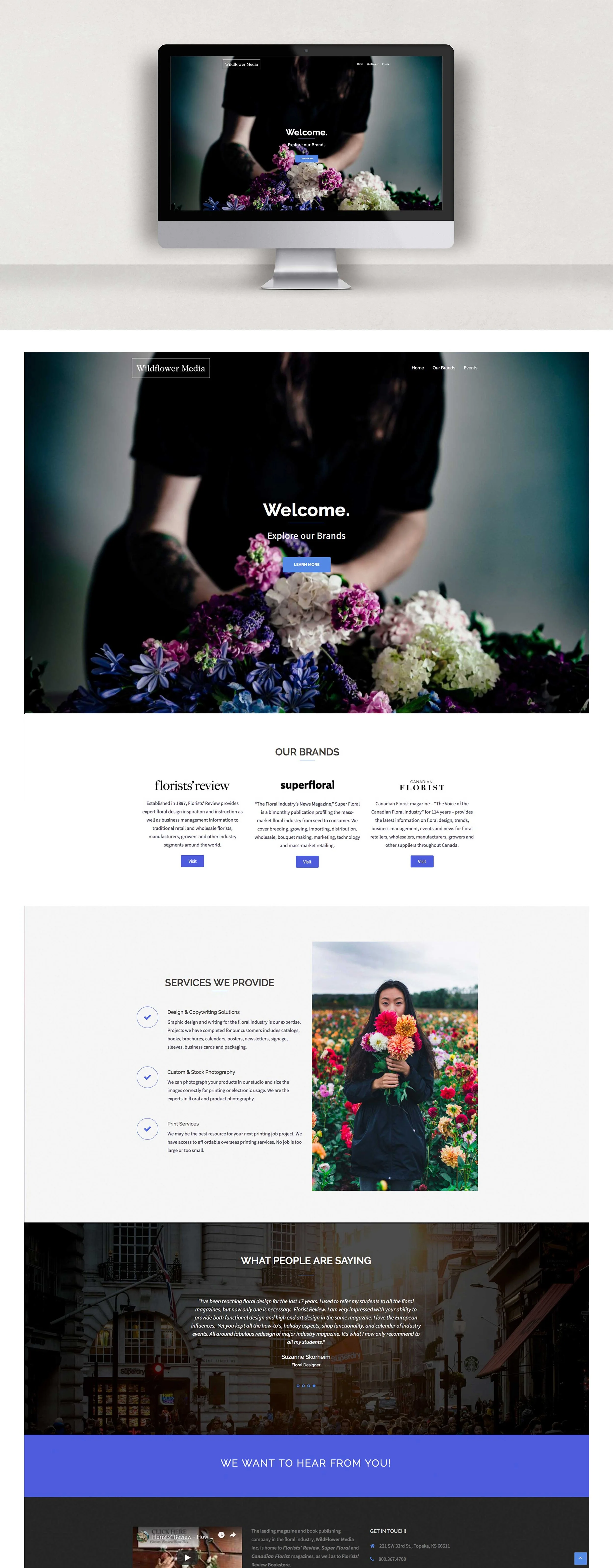 Wildflower Media corporate site mock-up