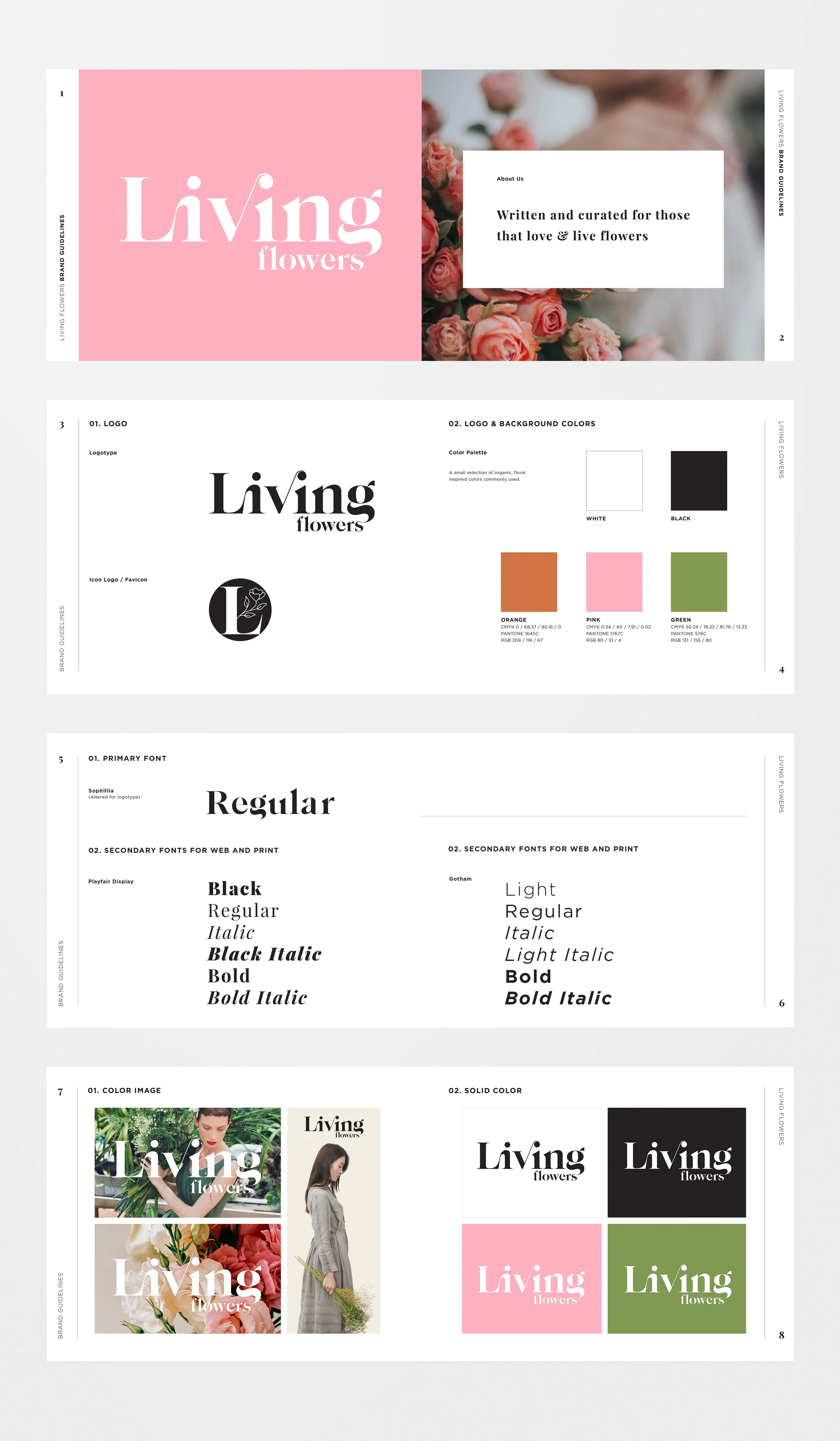 Living Flowers logotype and brand guide