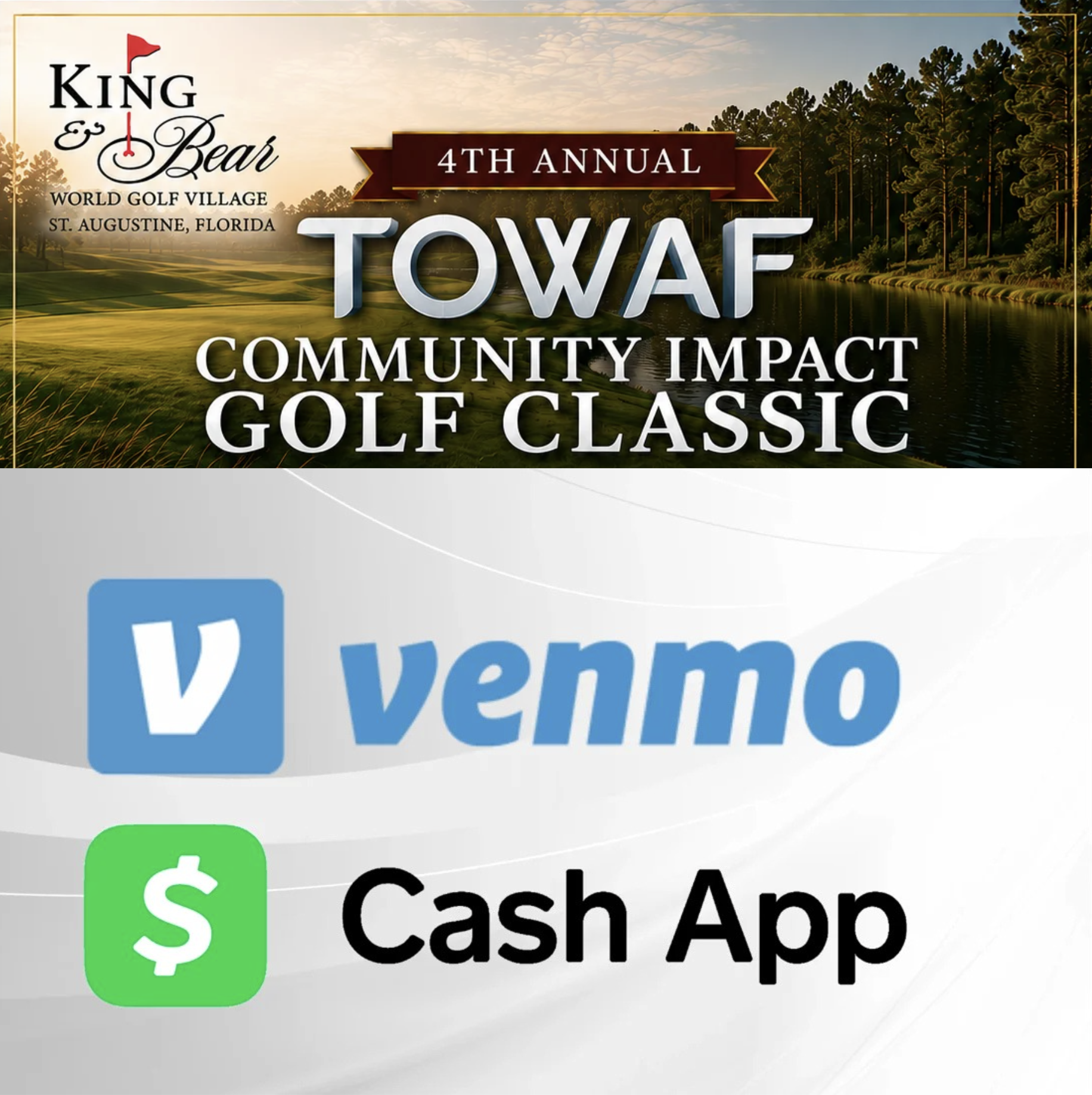 Cash App & Venmo Payment Option for Golfers and Sponsors