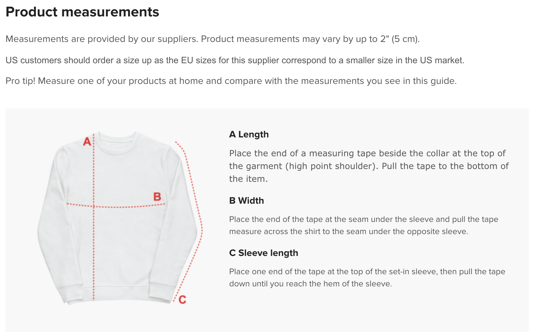 Unisex Eco Sweatshirt - Stanley Stella STSU823_Product Measurement.png