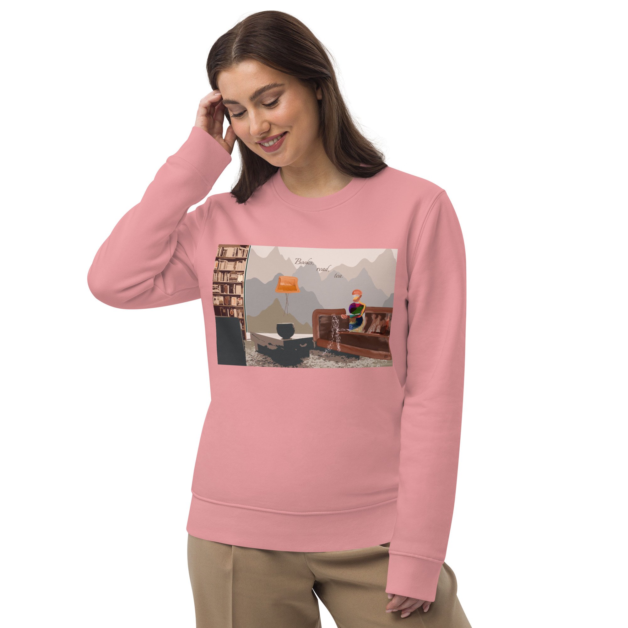 unisex-eco-sweatshirt-canyon-pink-front-books-read-tea.jpg