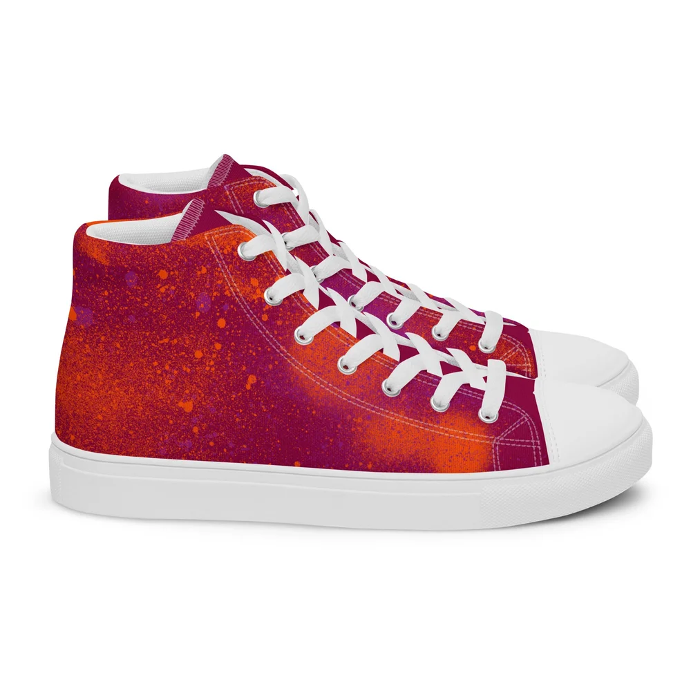 red glitter canvas shoes