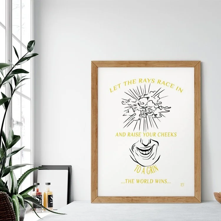 "Let the Rays Race In" - Canvas Fine Art Giclee Print

 I wrote this poem about how the world is better because of your smile.

I encourage everyone to try to smile for yourself and at others, you never know, you can change their day!

This artwork/p