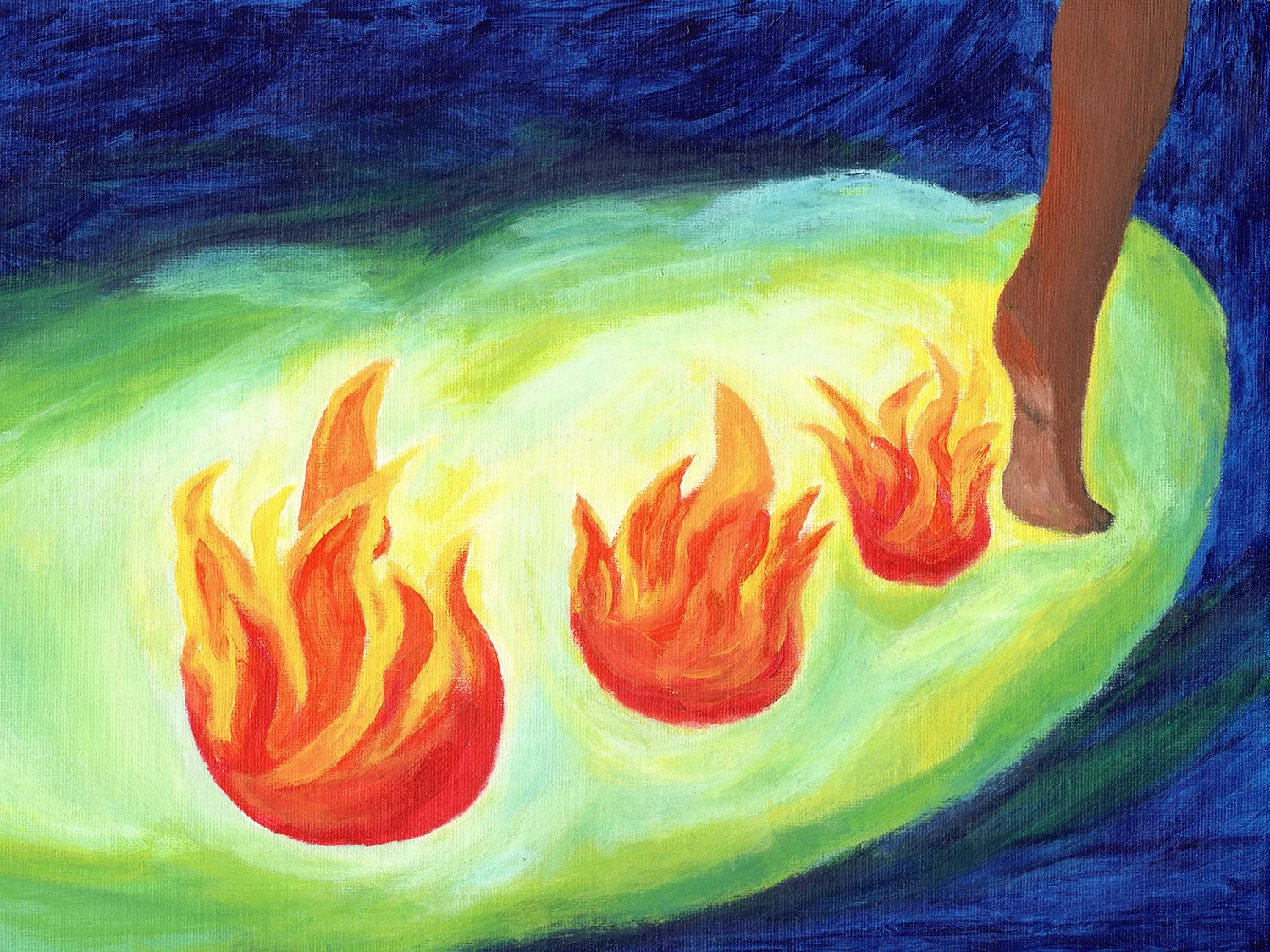 "Flame the Cave" - Original - Acrylic - 12" x 16"