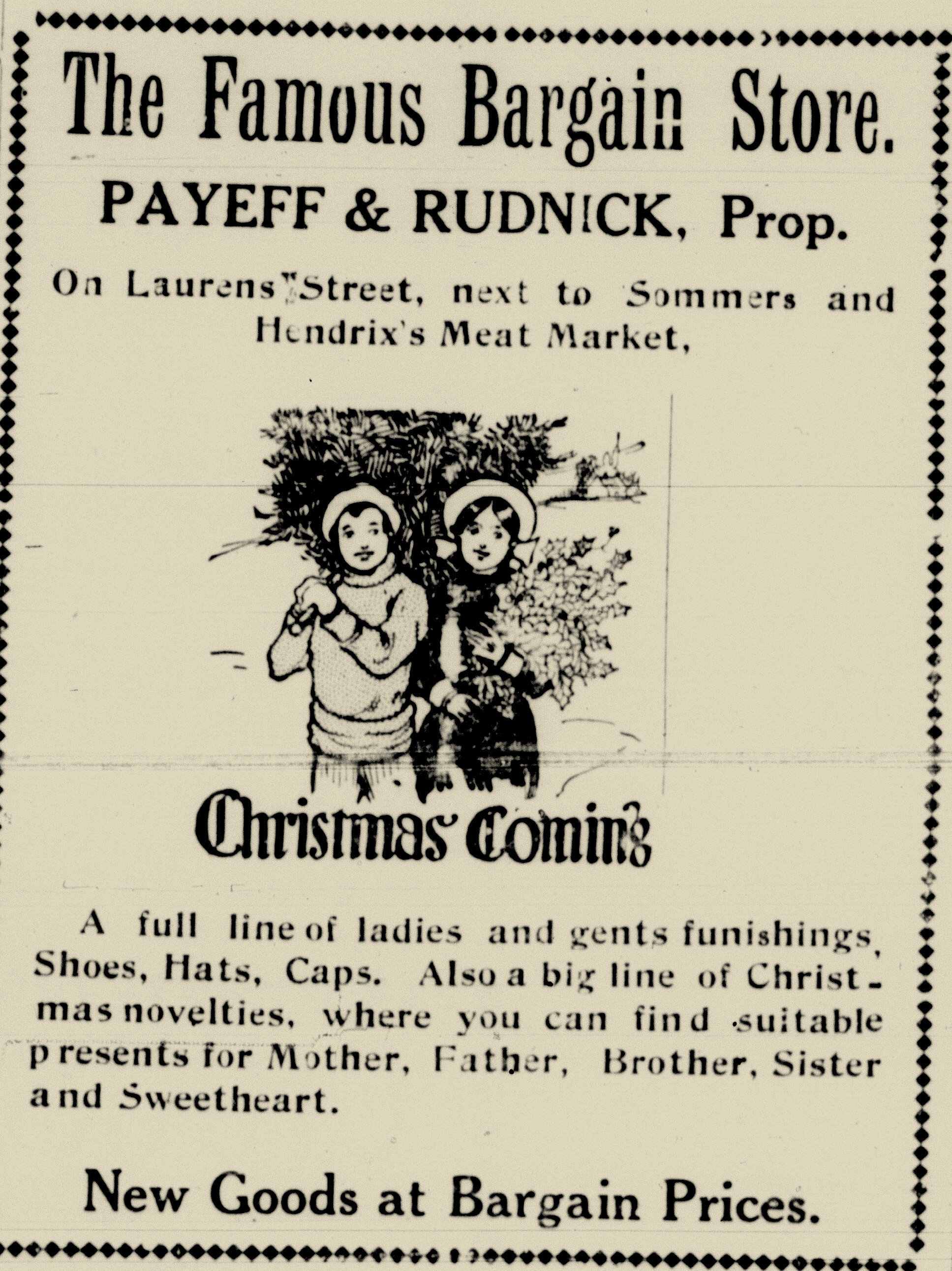 Famous Bargain Store Ad, Aiken Journal & Review, 12-15-1911.jpg