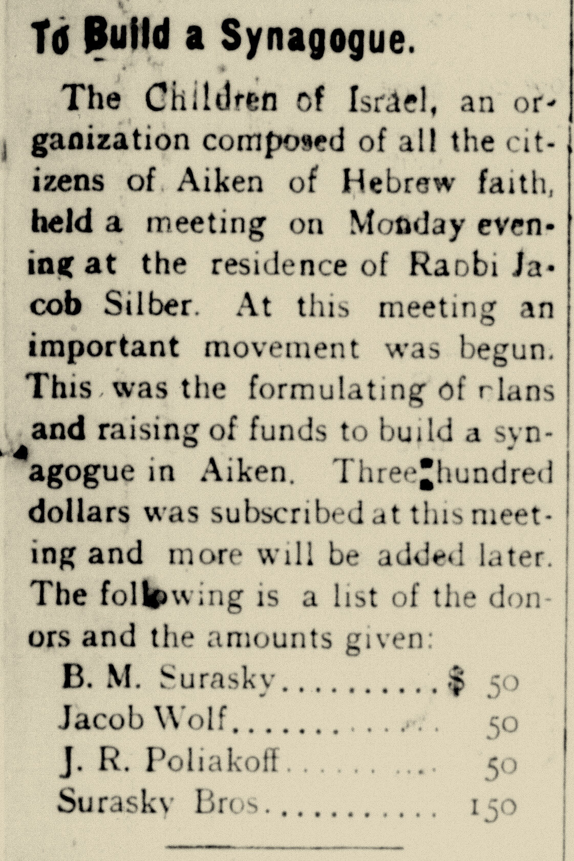 Synogogue Planning, Aiken Journal & Review, 8-20-1907 .jpg