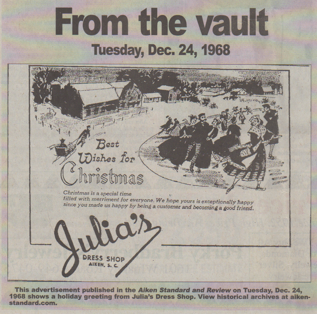 Julia's, Aiken Standard & Review, 12-24-1968.png
