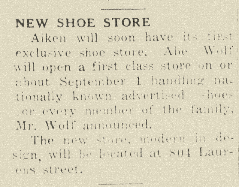 New Shoe Store, Aiken Standard & Review, 8-13-47.jpg