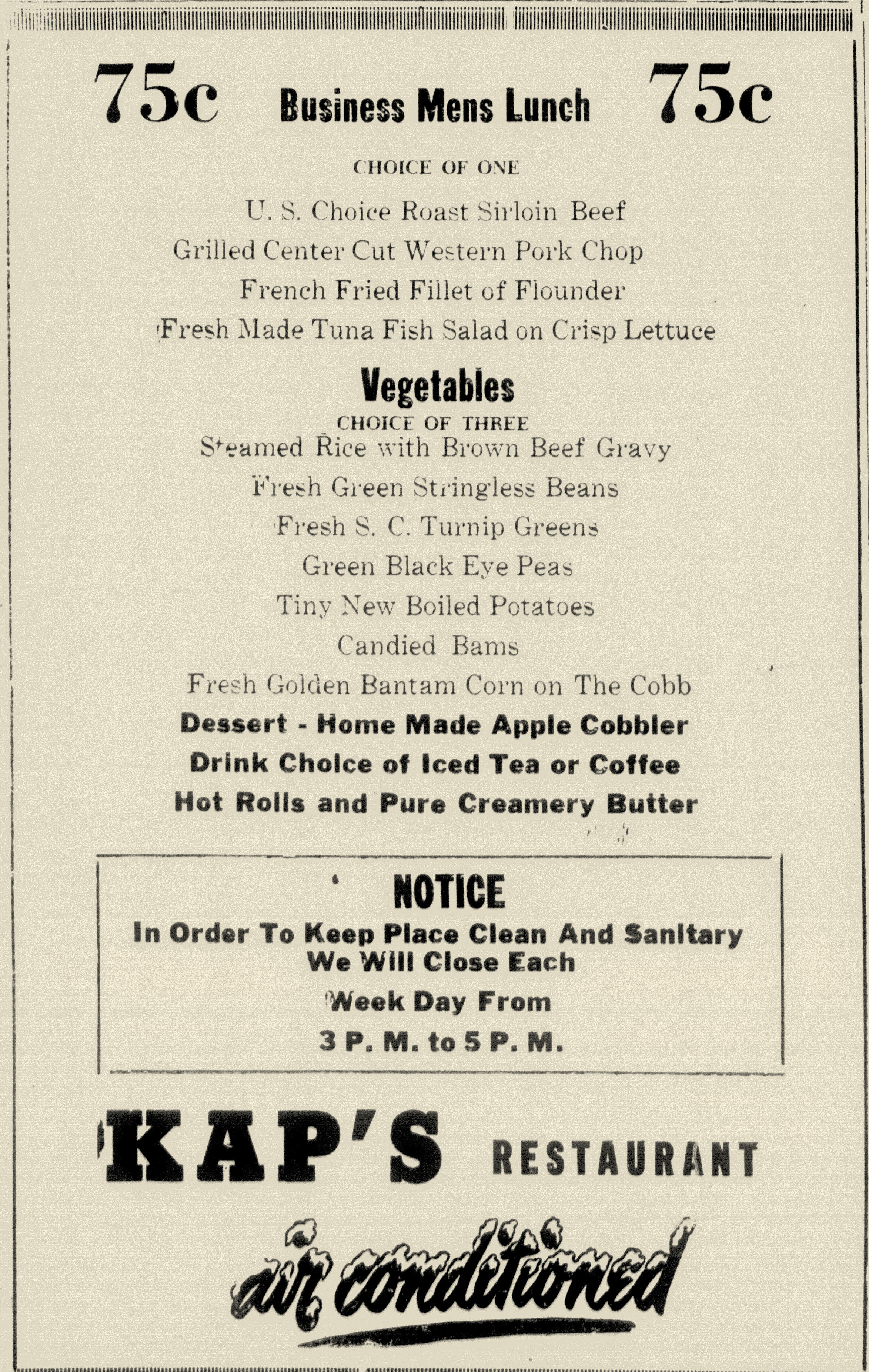 Kap's Restaurant, Aiken Standard & Review, 9-28-1951.jpg
