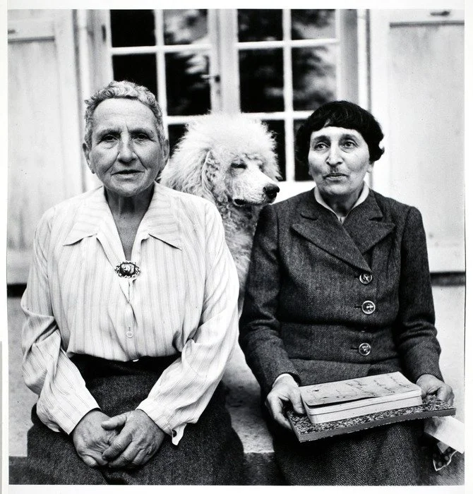 Gertrude Stein and Alice B. Toklas with Basket (Photo by Carl Mylans)