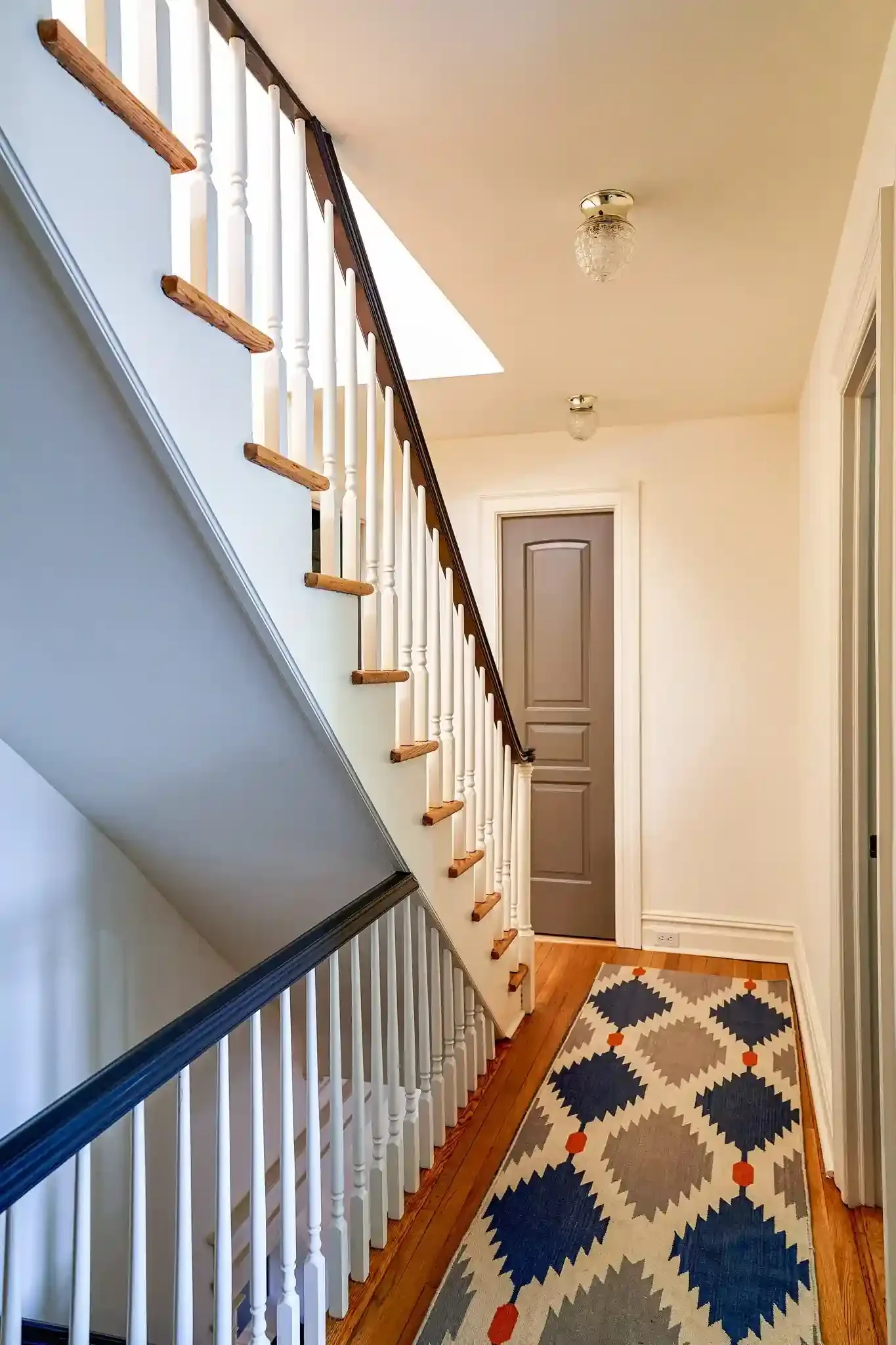 Hallway and staircase detail  from a full-scale renovation of a townhouse in the Upper East Side area of Manhattan, NYC