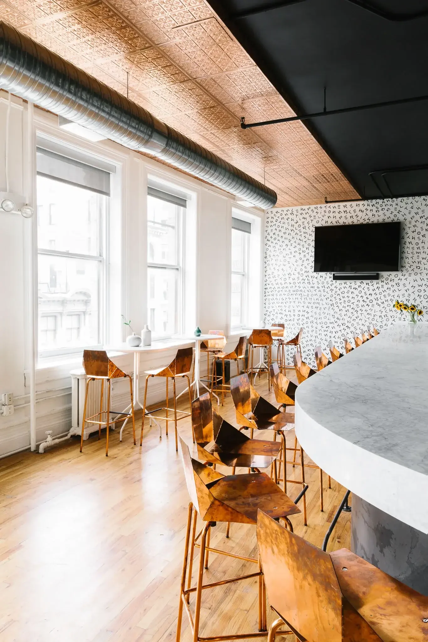 Commercial interior designed dining space in office